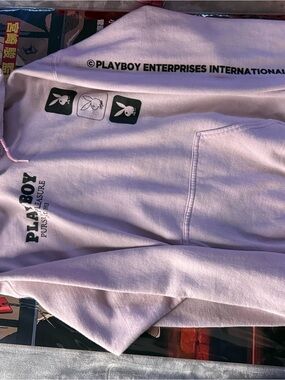 PLAYBOY Lilac Hoodie with Black Bunny Icons